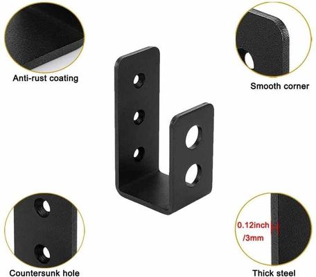OEM Custom Black Powder Coated Stamping Metal U Shape Door Barricade Brackets (Оригинальное производство)