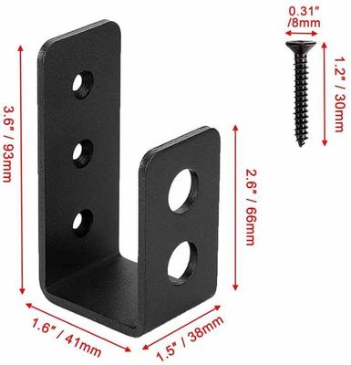 OEM Custom Black Powder Coated Stamping Metal U Shape Door Barricade Brackets (Оригинальное производство)